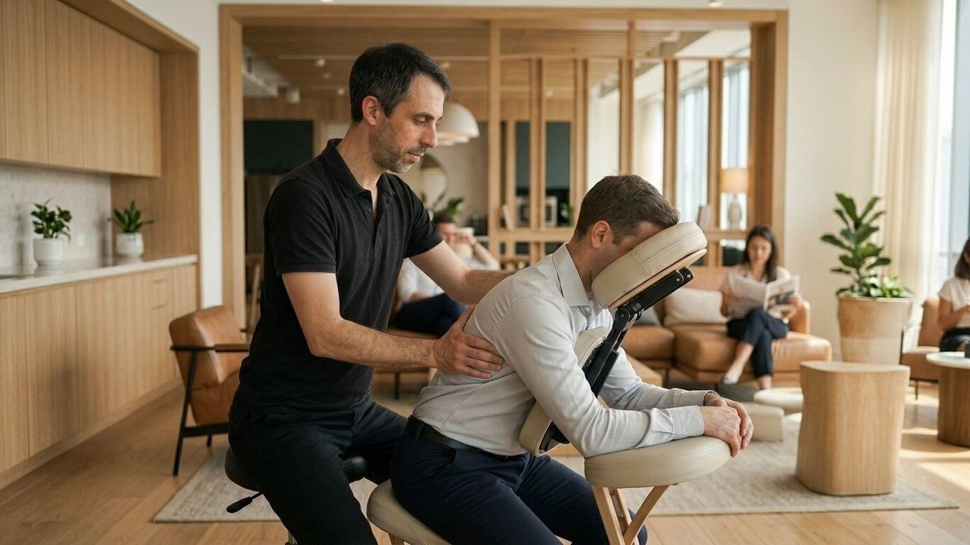 Chaise ergonomique et matériel mis à disposition pendant la formation